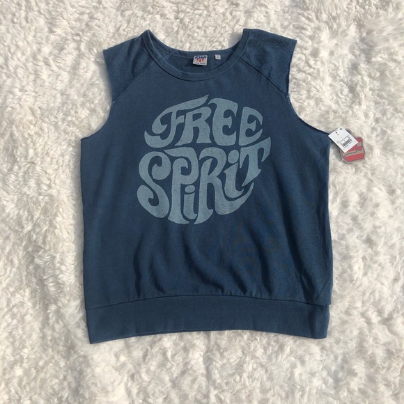 Free People Tops - NWT Junk Food Blue Free Spirit Cutoff Top